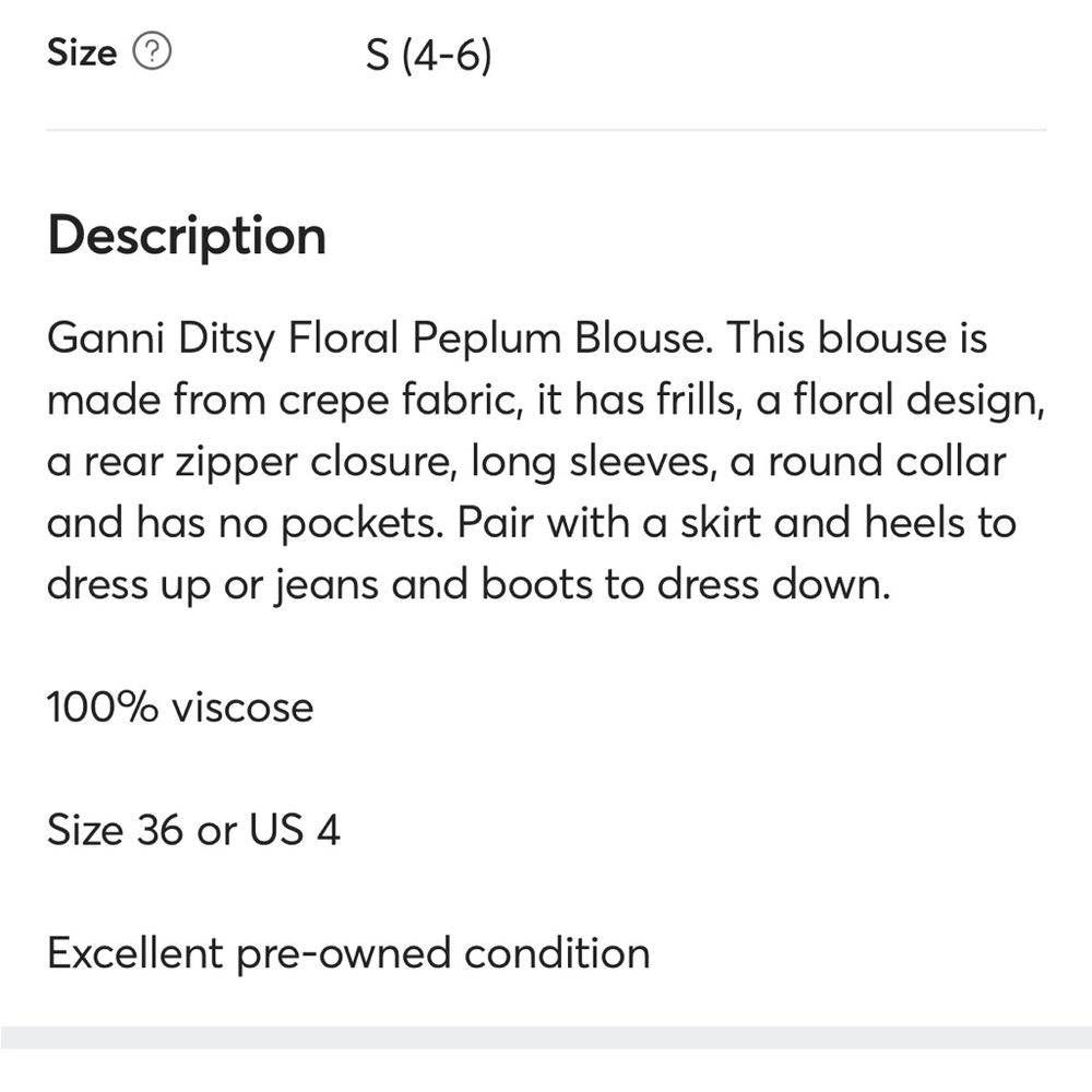 GANNI ditsy Floral peplum blouse. - Picture 10 of 10